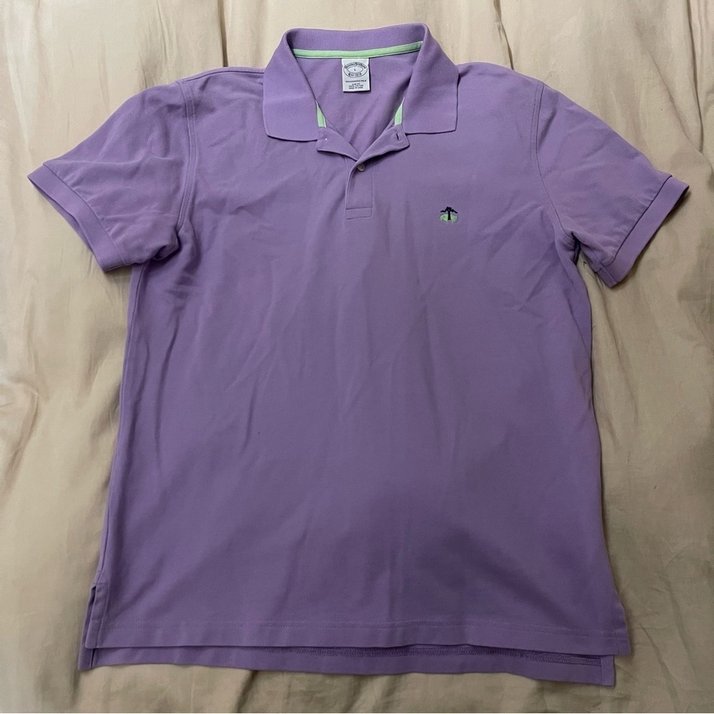 Brooks Brothers Purple Performance Polo Slim Fit Shirt Classic Design Size L